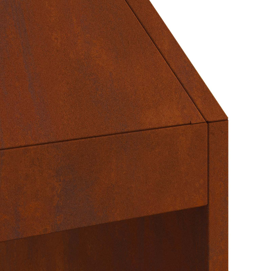 Vuurkorf Bruin 50 X 50 X 100 Cm Cortenstaal Weerbestendig staal/bruin zonder zij-uitgesneden patroon