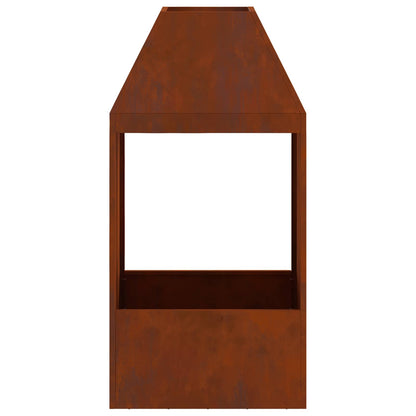 Vuurkorf Bruin 50 X 50 X 100 Cm Cortenstaal Weerbestendig staal/bruin zonder zij-uitgesneden patroon