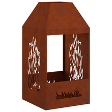 Vuurkorf Bruin 50 X 50 X 100 Cm Weerbestendig Staal Weerbestendig staal/bruin met zij-uitgesneden patroon