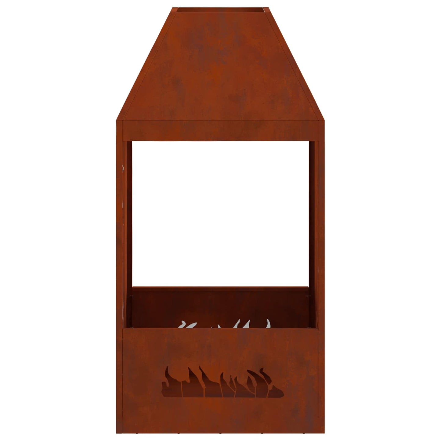 Vuurkorf Bruin 50 X 50 X 100 Cm Weerbestendig Staal Weerbestendig staal/bruin met zij-uitgesneden patroon