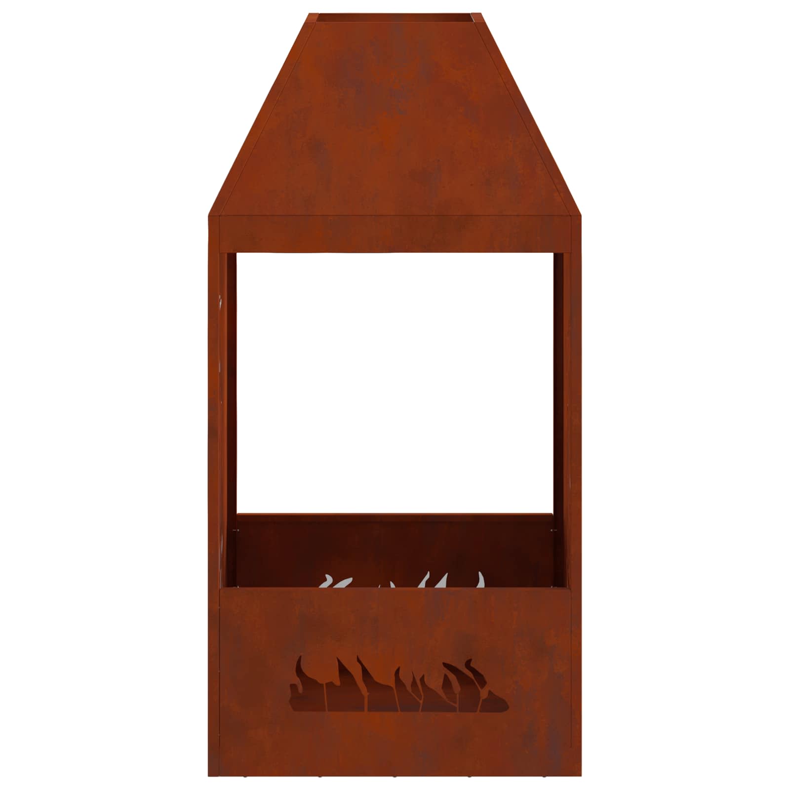 Vuurkorf Bruin 50 X 50 X 100 Cm Weerbestendig Staal Weerbestendig staal/bruin met zij-uitgesneden patroon