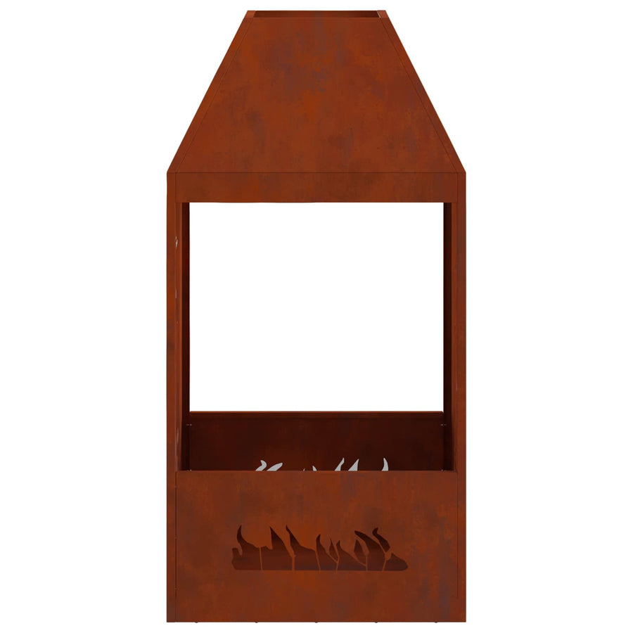 Vuurkorf Bruin 50 X 50 X 100 Cm Weerbestendig Staal Weerbestendig staal/bruin met zij-uitgesneden patroon
