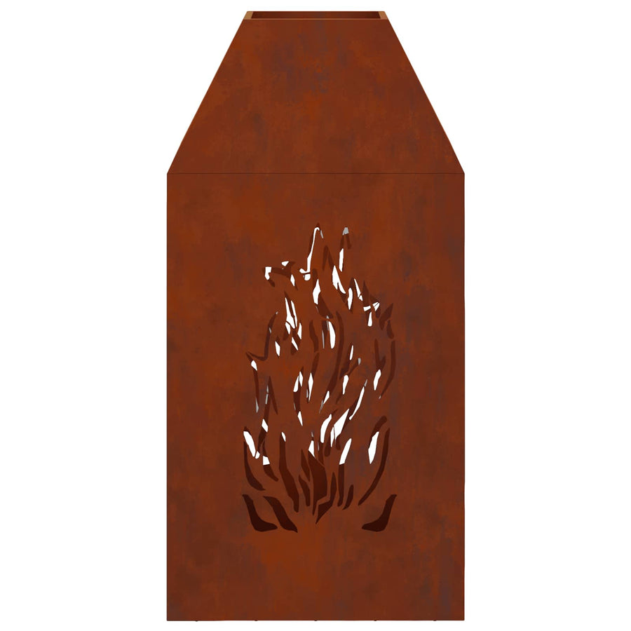 Vuurkorf Bruin 50 X 50 X 100 Cm Weerbestendig Staal Weerbestendig staal/bruin met zij-uitgesneden patroon