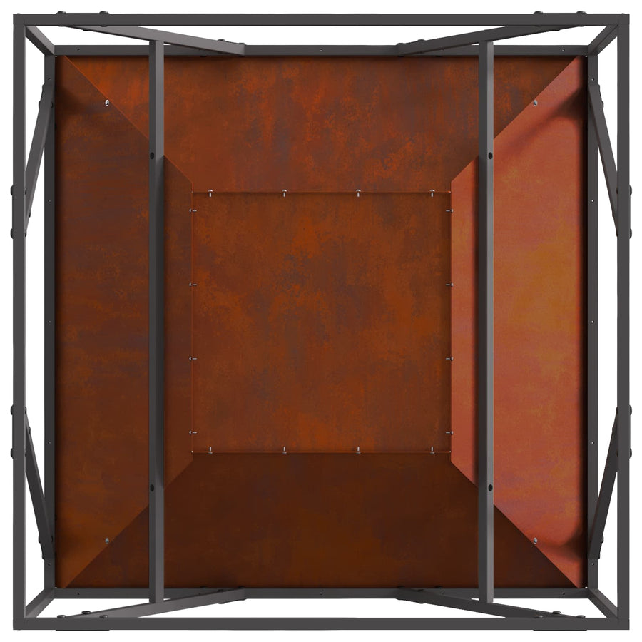 Vuurkorf Bruin Cortenstaal 80 x 80 x 40 cm Weerbestendig staal/bruin