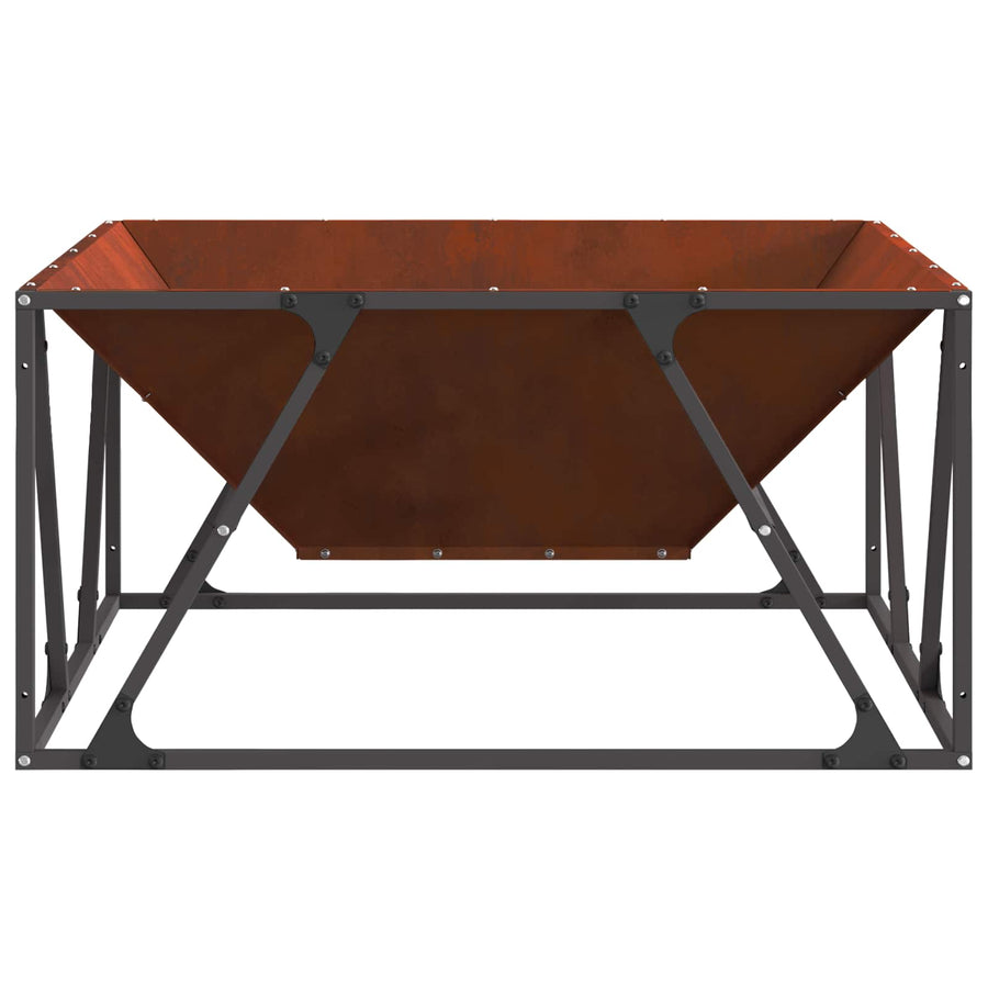 Vuurkorf Bruin Cortenstaal 80 x 80 x 40 cm Weerbestendig staal/bruin