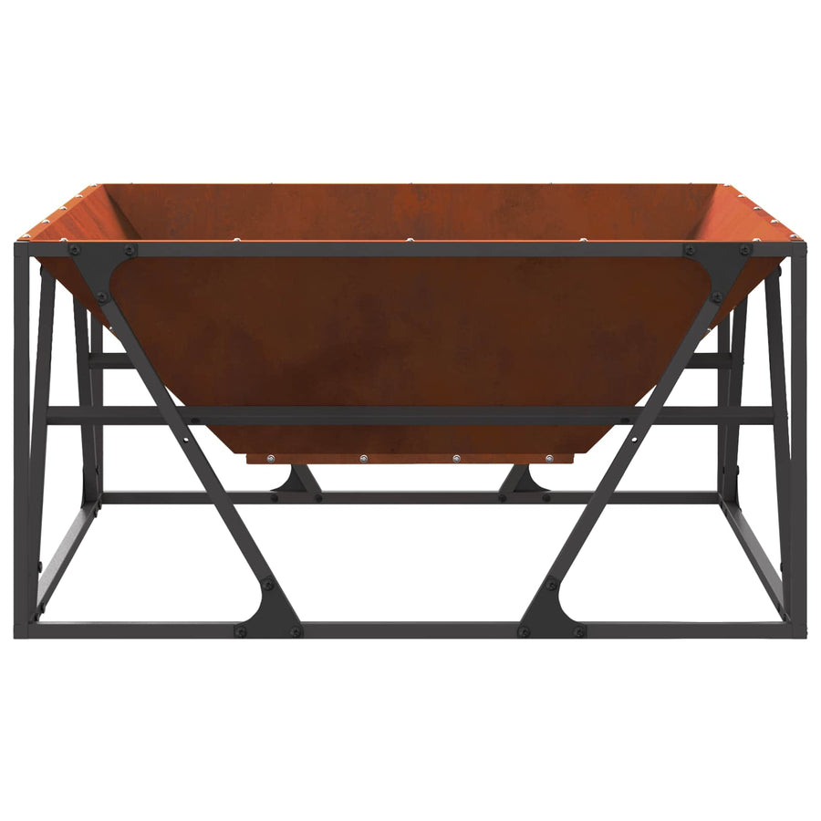 Vuurkorf Bruin Cortenstaal 80 x 80 x 40 cm Weerbestendig staal/bruin
