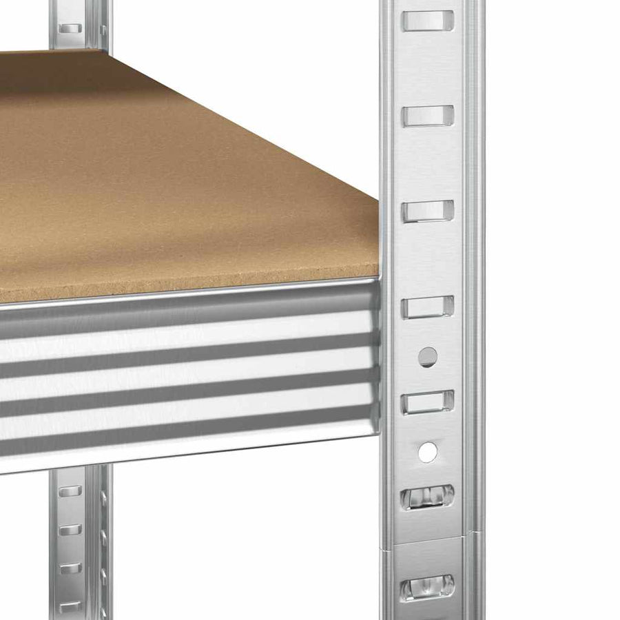 Hoekplank met plank Zilver 90 x 90 x 198 cm Bewerkt hout