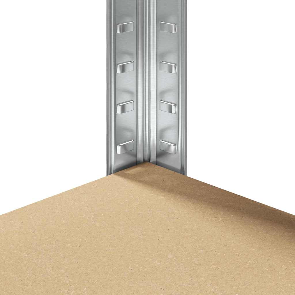 Hoekplank met plank Zilver 90 x 90 x 198 cm Bewerkt hout