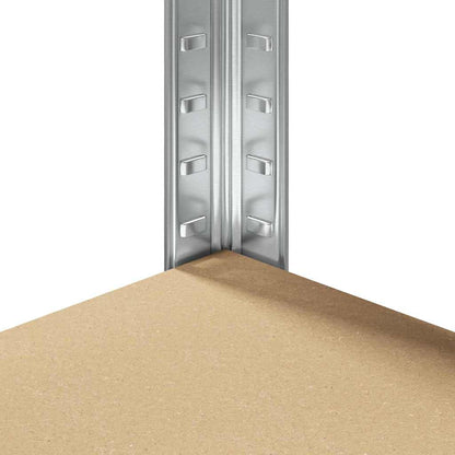 Hoekplank met plank Zilver 90 x 90 x 198 cm Bewerkt hout