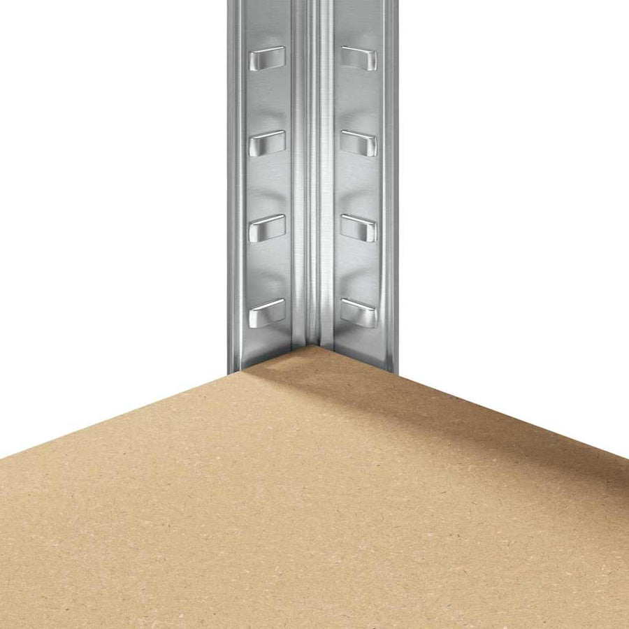 Hoekplank met plank Zilver 90 x 90 x 198 cm Bewerkt hout