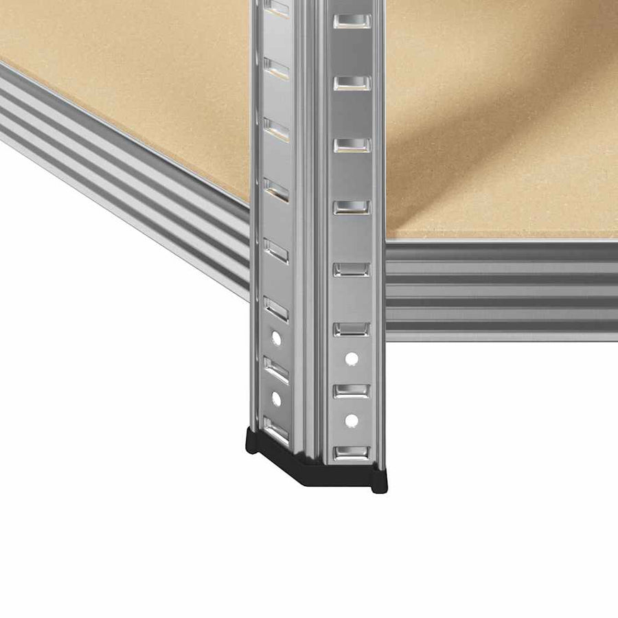 Hoekplank met plank Zilver 90 x 90 x 198 cm Bewerkt hout