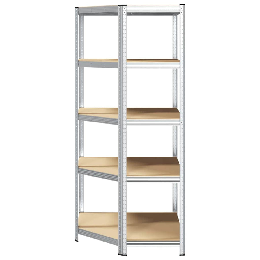 Hoekplank met plank Zilver 90 x 90 x 198 cm Bewerkt hout