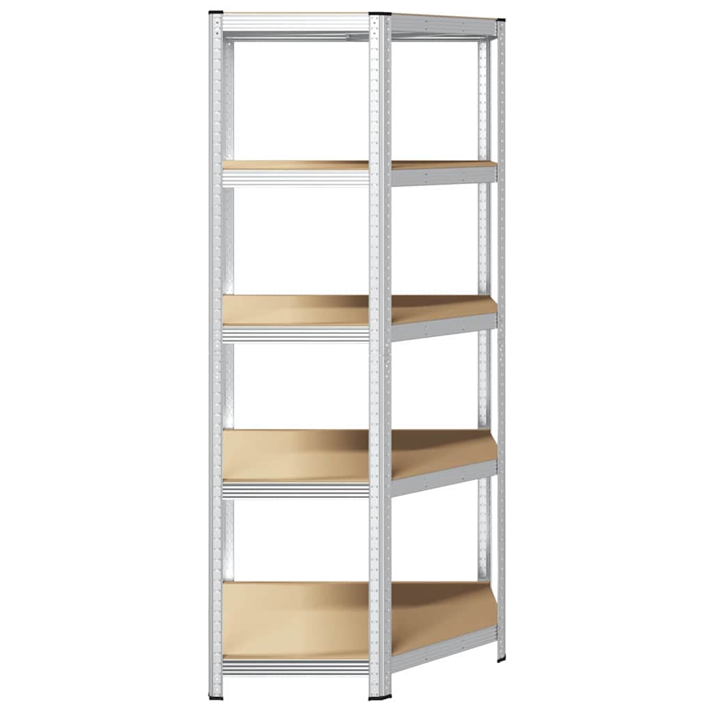 Hoekplank met plank Zilver 90 x 90 x 198 cm Bewerkt hout