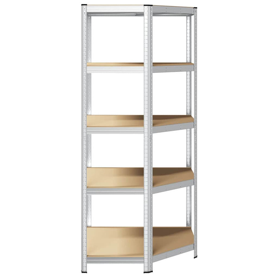 Hoekplank met plank Zilver 90 x 90 x 198 cm Bewerkt hout