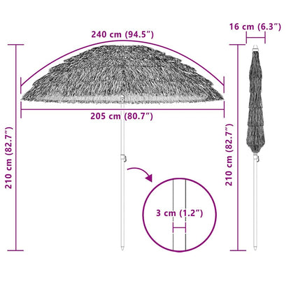 Strandparasol Bruin Ø 206 x 209.5 cm Staal