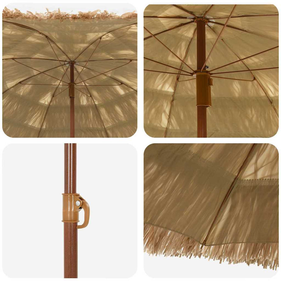 Strandparasol Bruin Ø 160 x 196 cm Staal