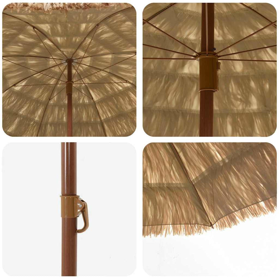 Strandparasol Bruin Ø 206 x 209.5 cm Staal
