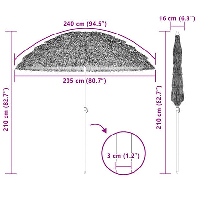 Strandparasol Bruin Ø 206 x 209.5 cm Staal