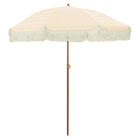 Beach Umbrella Yellow and White 160 x 160 x 196 cm Polyester and steel
