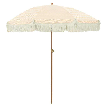 Parasol Geel en Wit Ø 160 x 195 cm Staal