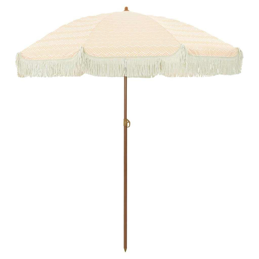 Parasol Geel en Wit Ø 160 x 195 cm Staal