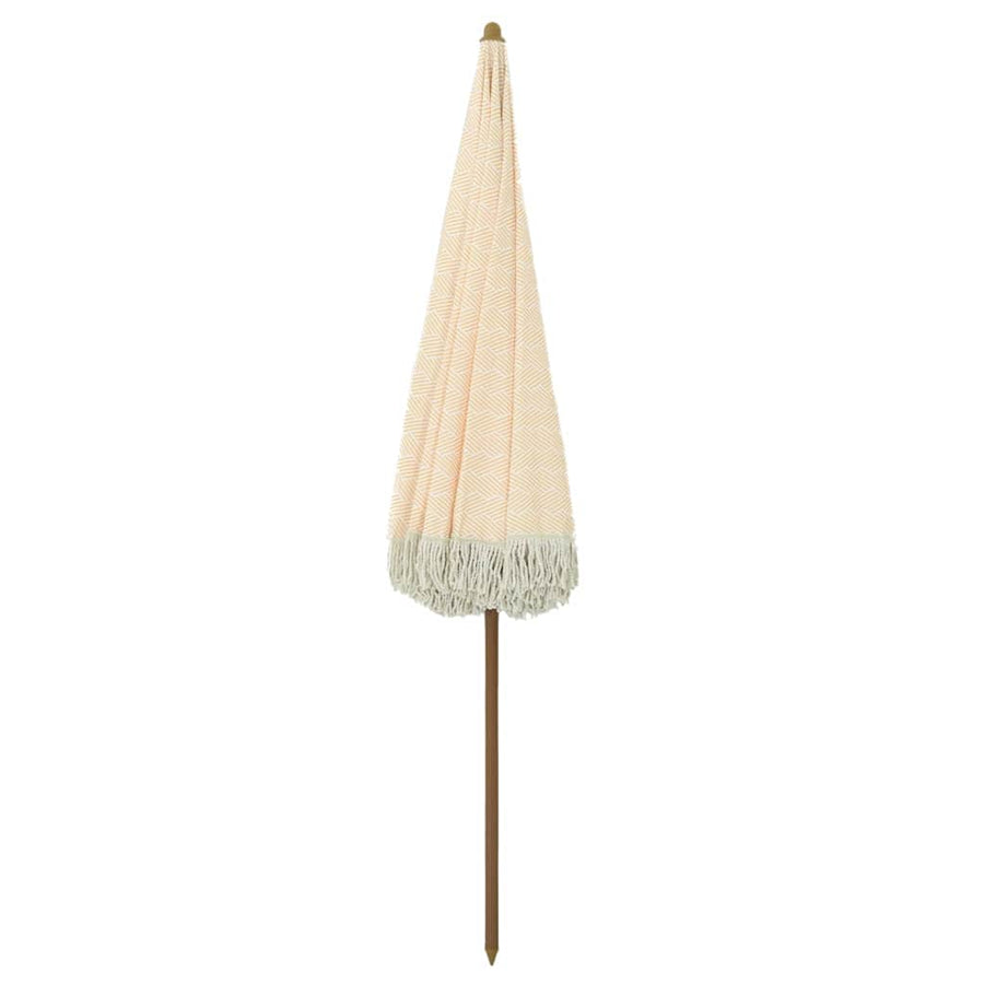 Parasol Geel en Wit Ø 160 x 195 cm Staal