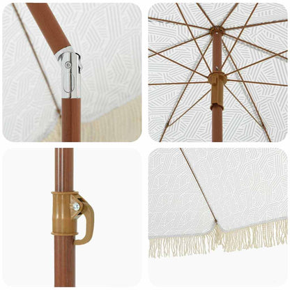 Parasol Grijs en Wit Ø 160 x 195 cm Staal