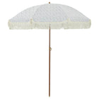 Beach Parasol Grey and White 160 x 160 x 196 cm