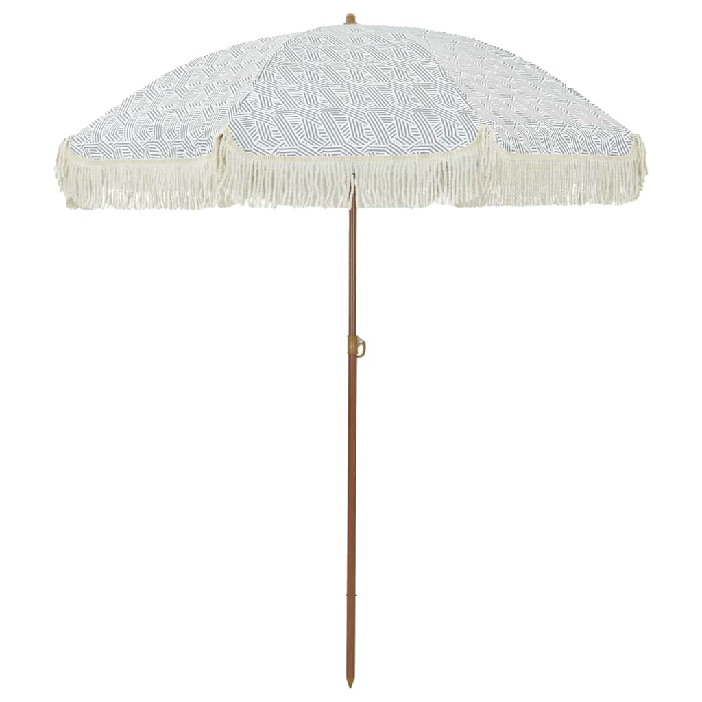 Parasol Grijs en Wit Ø 160 x 195 cm Staal