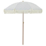 Strandparasol 160x196 cm grijs wit