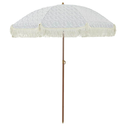Parasol Grijs en Wit Ø 160 x 195 cm Staal