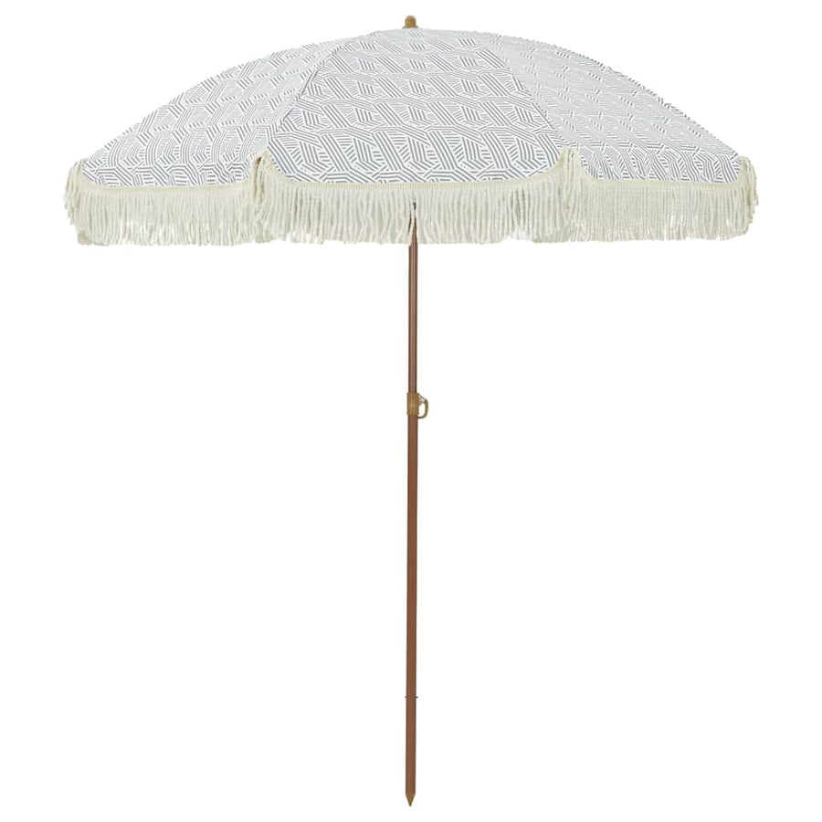 Parasol Grijs en Wit Ø 160 x 195 cm Staal