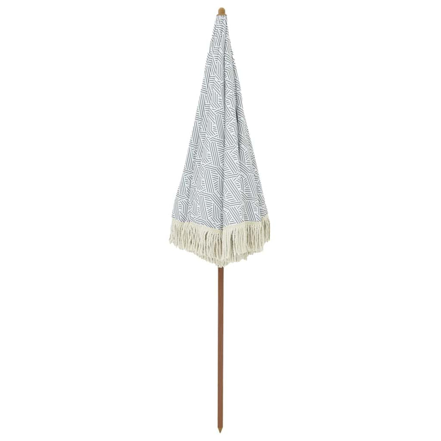 Parasol Grijs en Wit Ø 160 x 195 cm Staal