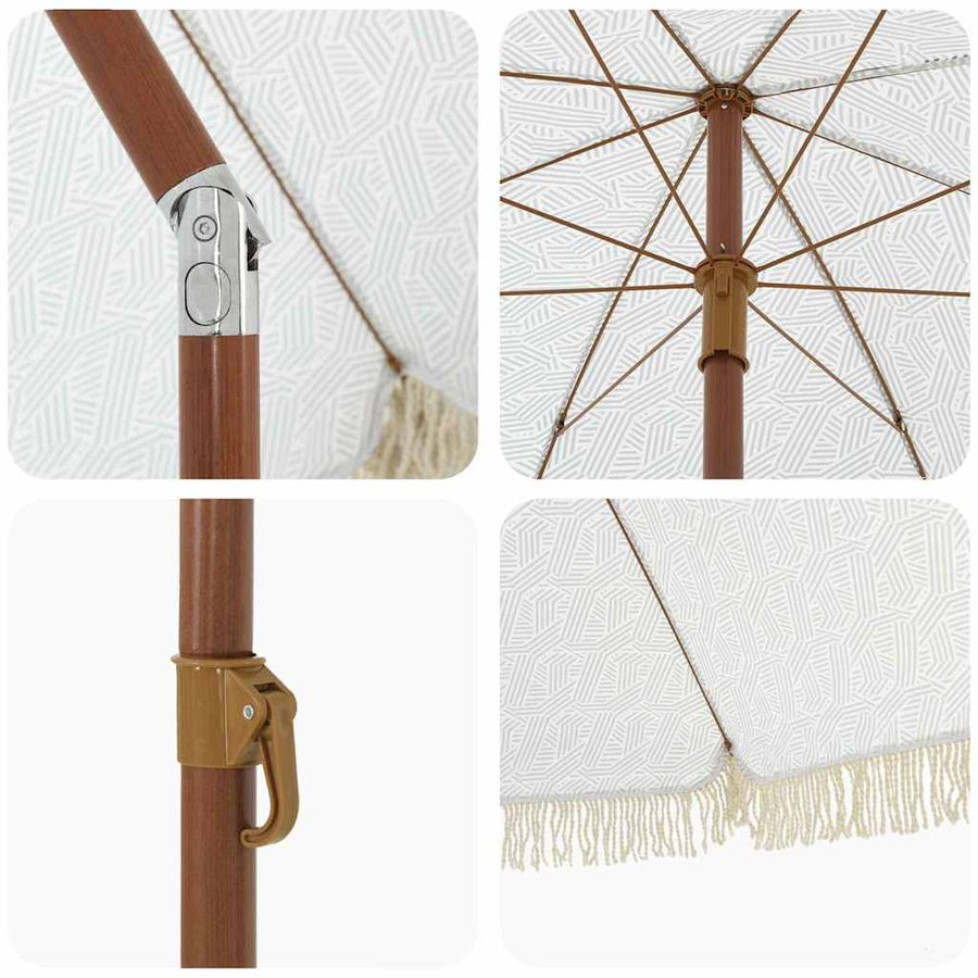 Parasol Grijs en Wit Ø 205 x 209 cm Staal
