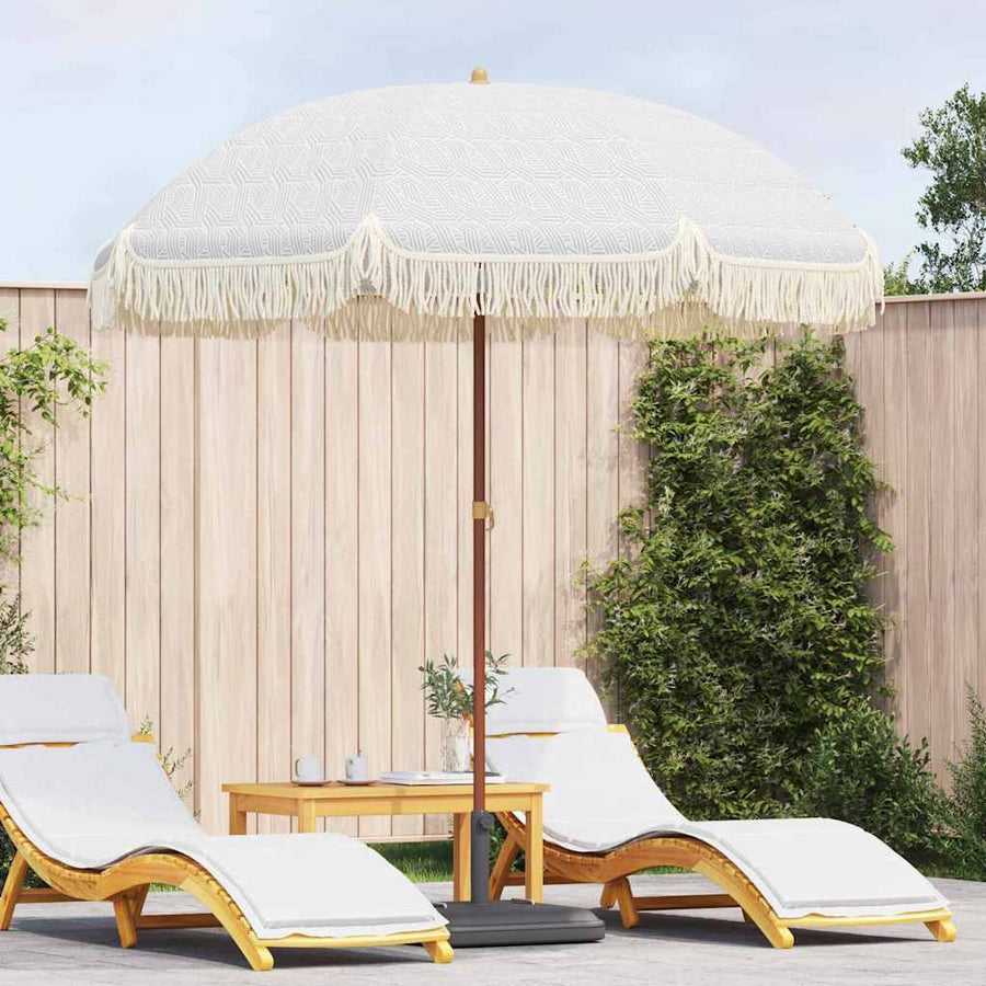 Parasol Grijs en Wit Ø 205 x 209 cm Staal