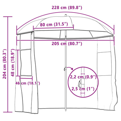 Vis Paraplu Geel Leger 240 x 210 cm Oxford Polyester