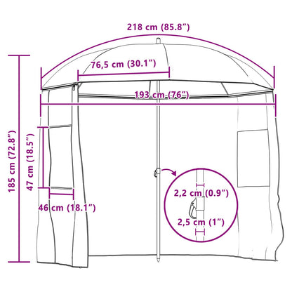 Vis Paraplu Geel Leger 220 x 193 cm Oxford Polyester