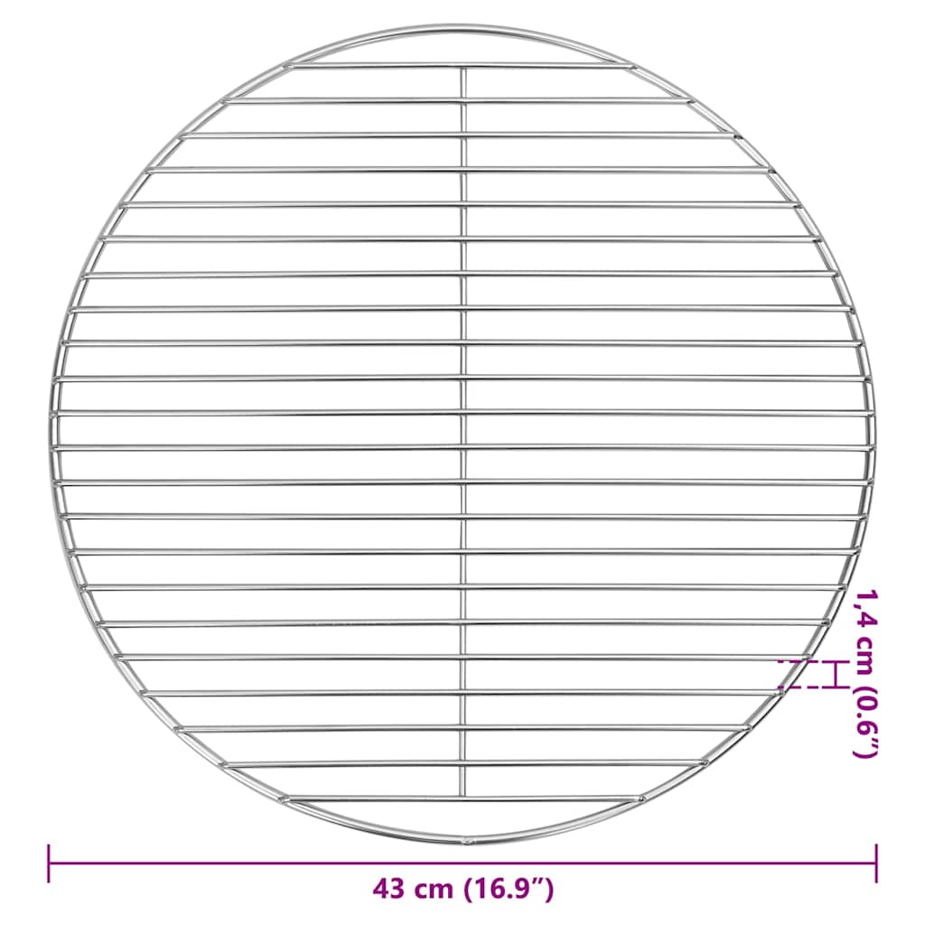 Barbecuerooster Zilver 43 x 43 cm Roestvrij staal