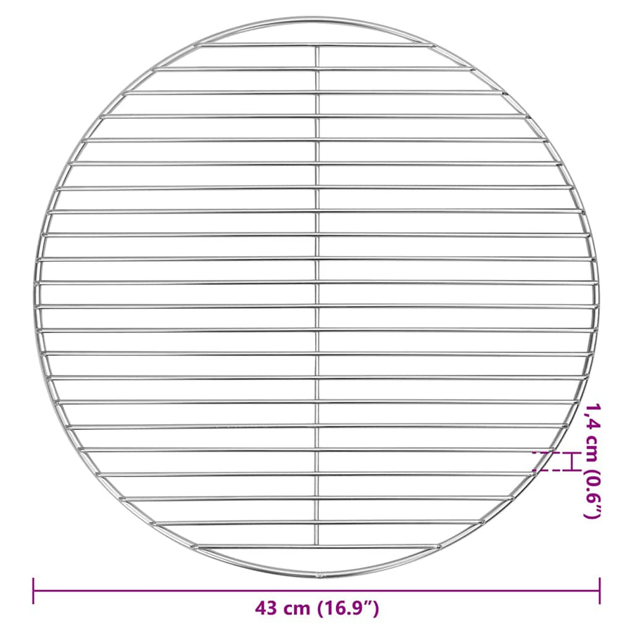 Barbecuerooster Zilver 43 x 43 cm Roestvrij staal