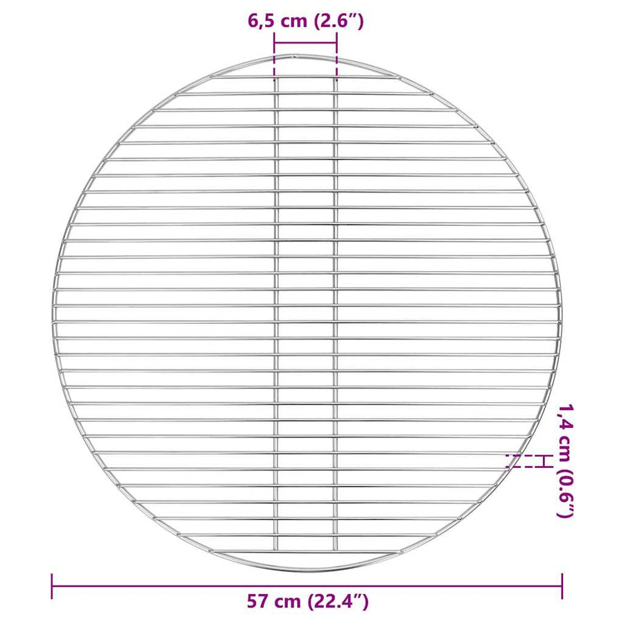 Barbecuerooster Zilver 57 x 57 cm Roestvrij staal