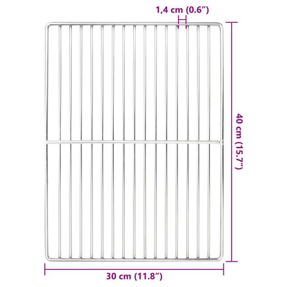 Grillrooster Zilver 40 x 30 cm Roestvrij staal