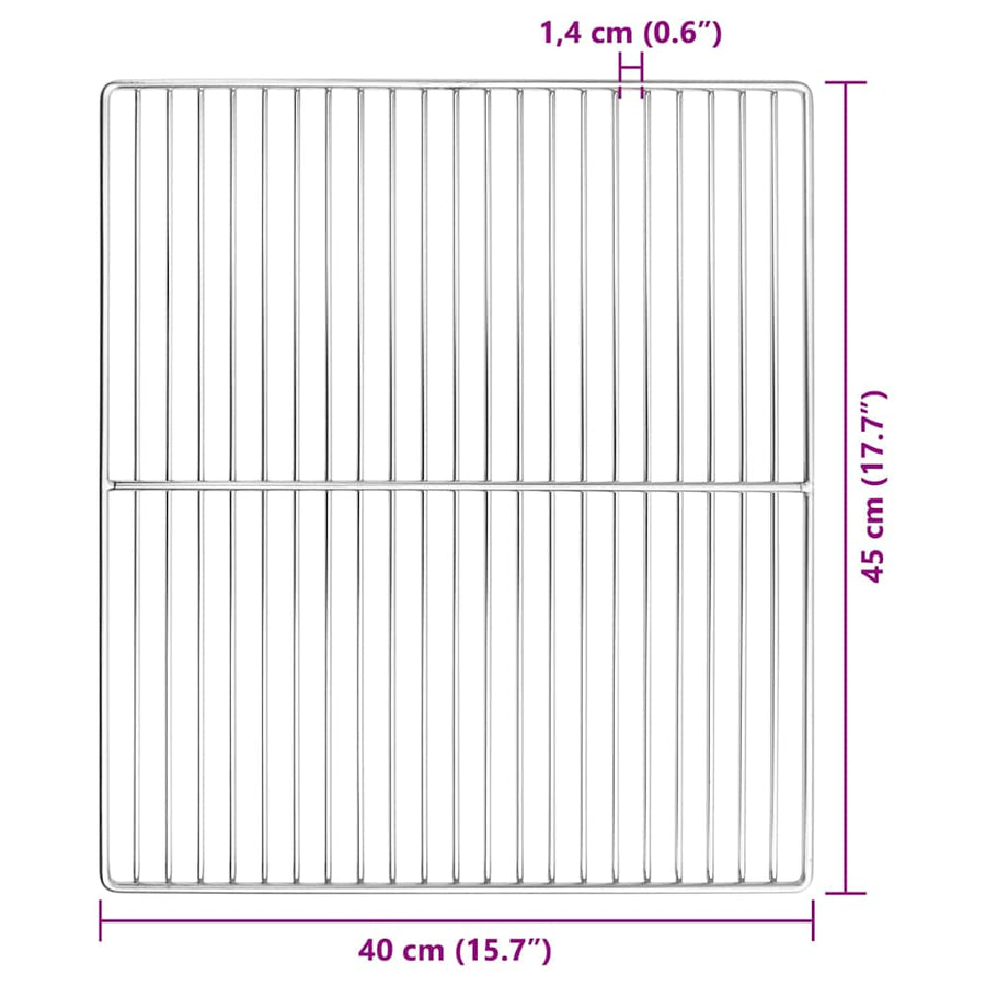 Grillrooster Zilver 45 x 40 cm Roestvrij staal