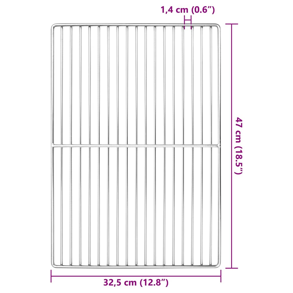 Grillrooster Zilver 47 x 32.5 cm Roestvrij staal