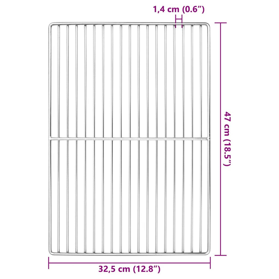 Grillrooster Zilver 47 x 32.5 cm Roestvrij staal
