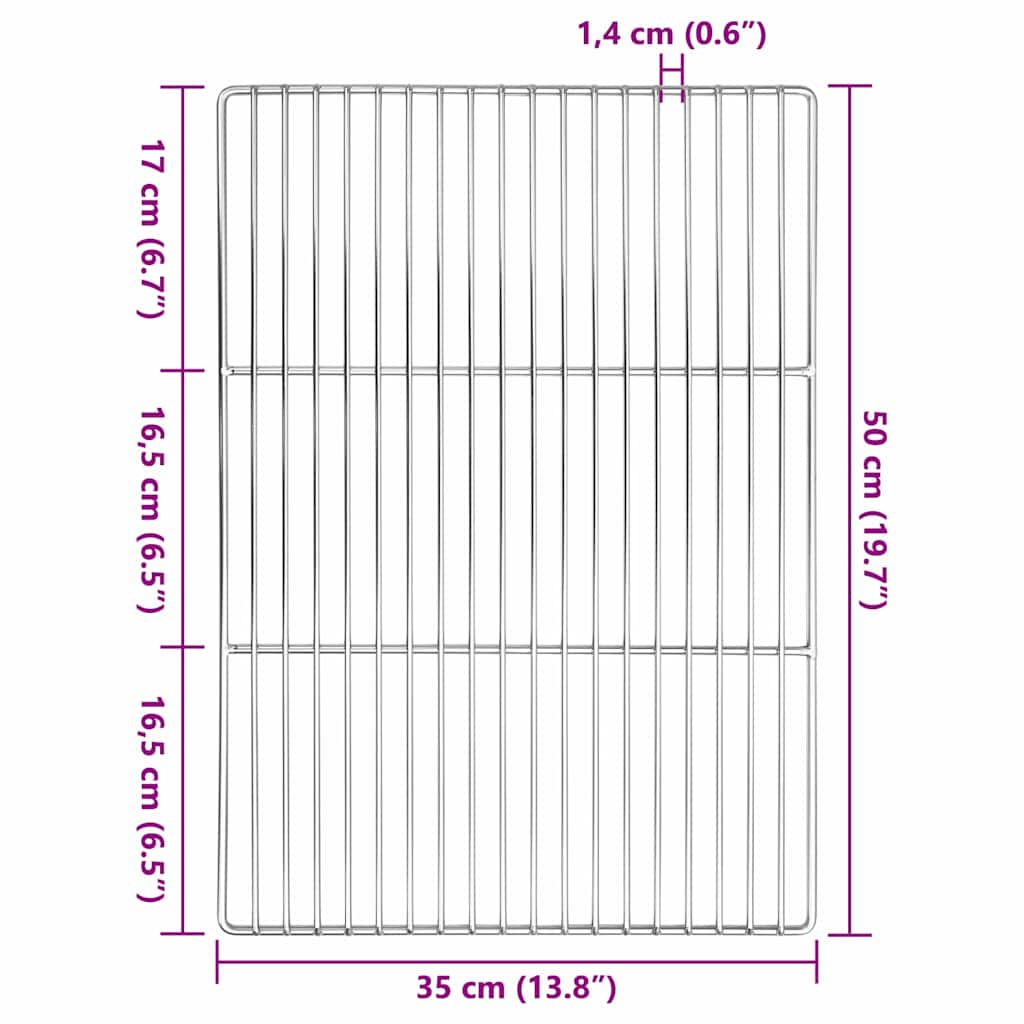 Grillrooster Zilver 50 x 35 cm Roestvrij staal