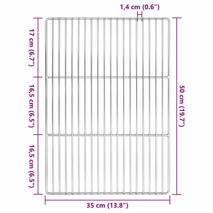 Grillrooster Zilver 50 x 35 cm Roestvrij staal