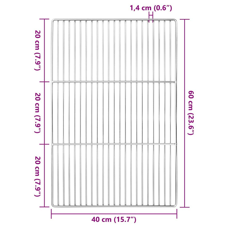 Grillrooster Zilver 60 x 40 cm Roestvrij staal