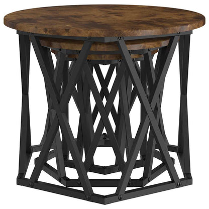 Nestbare Bijzettafel 3 pcs Gerookt eiken