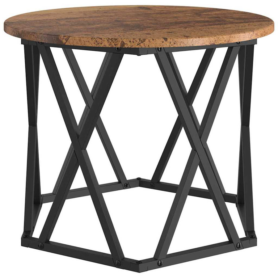 Nestbare Bijzettafel 3 pcs Oud Hout Engineered hout en staal