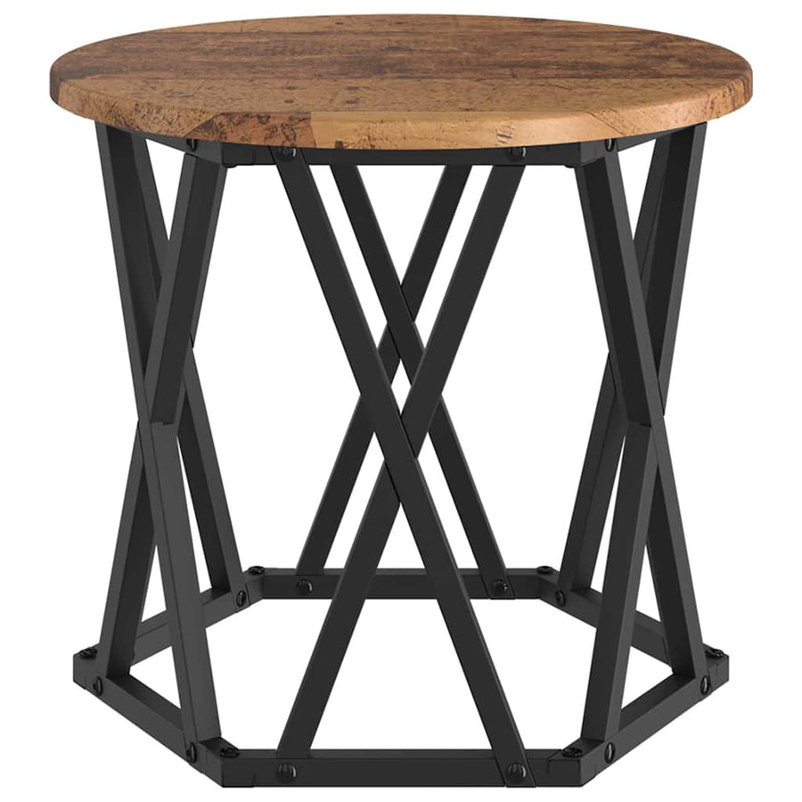 Nestbare Bijzettafel 3 pcs Oud Hout Engineered hout en staal